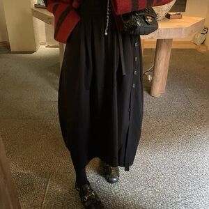Women’s Black Asymmetrical Midi Skirt